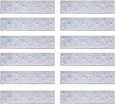 Obrázek produktu pro Sada těžkých ocelových spojovacích desek, 12 ks, 160 x 40 x 2 mm, pro nábytek