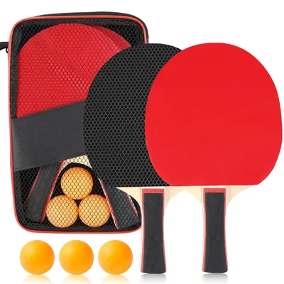 Produktbild von Tischtennisschläger Tischtennis-Set Tischtennisset - 2 Schläger - 3 Bälle - Tragetasche - Für Anfänger und Fortgeschrittene