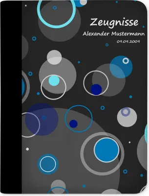 Produktbild von Zeugnismappe, Dokumentenmappe, Ordner A4, Kreise Blau