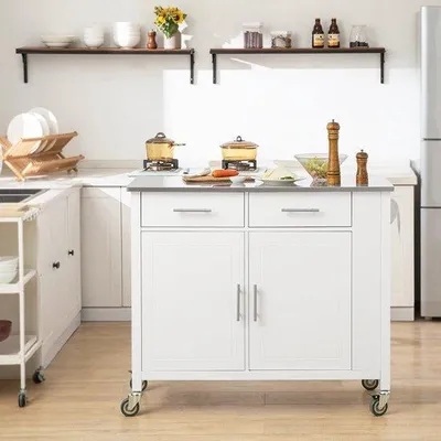 Immagine prodotto di Carrello da cucina - Carrello da cucina robusto - Bianco - Carrello da cucina