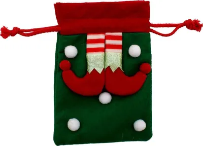 Obrázek produktu pro Vánoční dárková taška s nožičkami v barvě slonové kosti 20x15cm