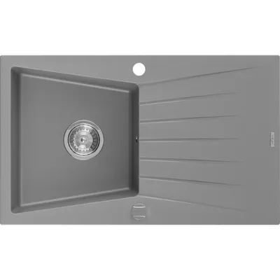 Zdjęcie produktu dla Mexen Cesar zlewozmywak granitowy 1-komorowy z ociekaczem 775 x 470 mm, szary, syfon chrom - 6514771010-71