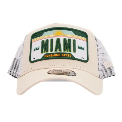 Produktbild von New Era 9FORTY Trucker Cap Miami Patch light beige