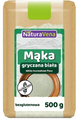 MĄKA GRYCZANA BIAŁA BEZGLUTENOWA 500 g - NATURAVENA