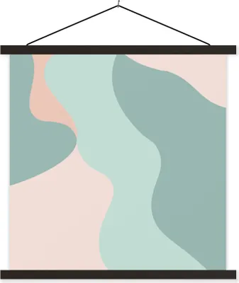 Produktbild von MuchoWow® Textilposter Sommer - Formen - Pastell 40x40 cm mit schwarzem Rahmen - Fotos