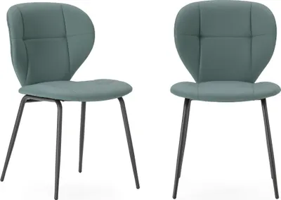 Zdjęcie produktu dla Zestaw 2 krzeseł z czarnymi metalowymi nogami, szerokość 50 cm - A