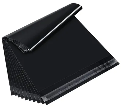 Produktbild von 60 Stück Schwarze Selbstklebende Versandtaschen für Pakete