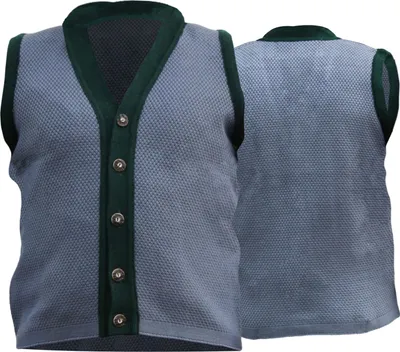 Produktbild von Trachten Janker Strickweste Tracht Weste janker grau/grün, Größe:3XL