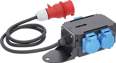 Produktbild von as-Schwabe MIXO Adapter Stromverteiler 400V 16A CEE auf 3x Schukosteckdose IP44