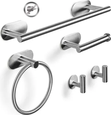 Produktbild von Badezimmer-Trockenhandtuchständer Set 5 Stück - Badezimmeraccessoires ohne Bohren