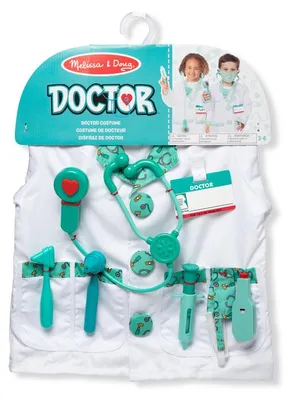 Zdjęcie produktu dla Melissa & Doug MPP RLP Doctor Rl Ply Costume Set GML, Kostium na bal maskowy, Dziecko, Unisex, Mundur, Lekarz, Zielony, Biały