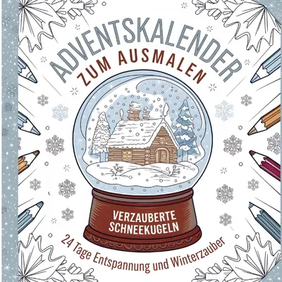Obrázok produktu pre Adventný kalendár na vyfarbenie: Očarujúce snehové gule – 24 dní relaxu a zimnej mágie