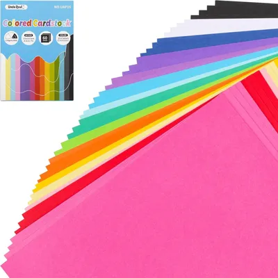 Obrázok produktu pre Farebný Kartón A4 21x29,7 cm, 60 Listov, 15 Farieb, 230gsm, na Kreatívne Projekty