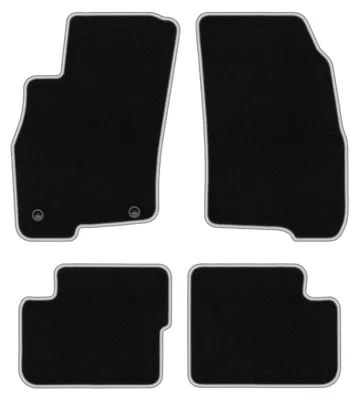 Produktbild von Fußmatten Velours Schwarz/Silber für Fiat Grande Punto 2005-2009 Set 4-tlg
