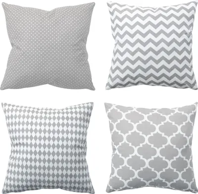 Produktbild von Amilian 4er Set, 40x40 cm 16x16 inch, Dekoratives Kissen, Dekokissen mit Füllung mit Kissenbezug, Sofakissen für Wohnzimmer Kinder Deko