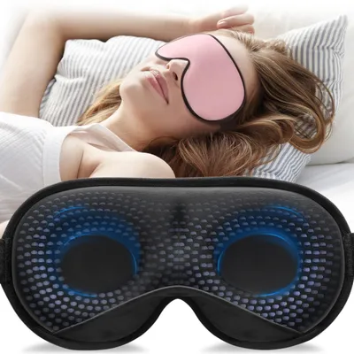 Produktbild von 3D-Schlafmaske in Schwarz mit Druckentlastung