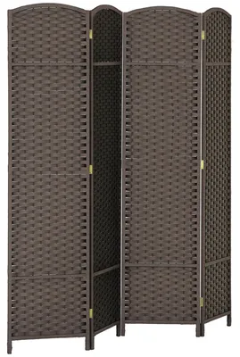 Immagine prodotto di HOMCOM Paravento a 4 ante 160 x 170 cm, divisorio in legno di pino marrone