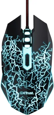 Image de Trust, Izza GXT105X Souris de gamer Câble USB-A avec lumière LED multicolore, Noir