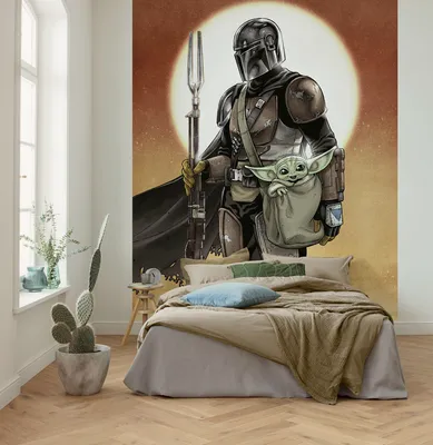 Produktbild von Komar Vlies Fototapete - Star Wars The Mandalorian and Grogu  - Größe 200 x 250 cm