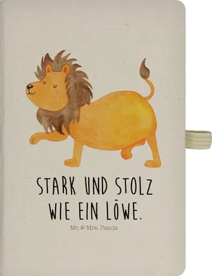 Produktbild von Mr. & Mrs. Panda Tagebuch Sternzeichen Löwe - Transparent - Geschenk, Reisetagebuch, Geburtstag Juli, August, din a5 kladde, Journal, Notizbuch, Skizzenbuch