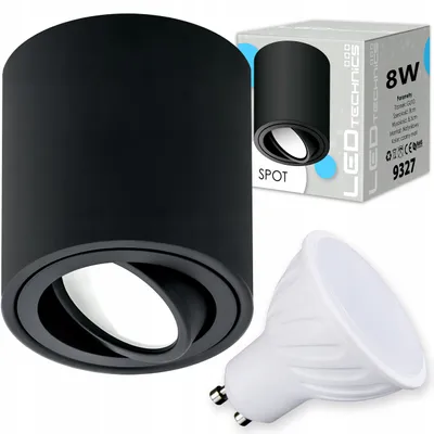 Obrázok produktu pre LEDTechnics Bodovka natynkowa stropná tuba GU10 8W LED čierna