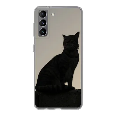 Produktbild von MuchoWow® Handyhülle Schutzhülle Hülle für Samsung Galaxy S21 Katze - Dunkelheit - Zaun Silikon Softcase Handy Hülle - Softcase