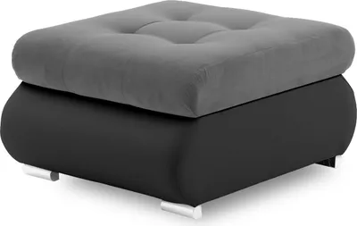 Produktbild von Fußhocker TOKIO X - Farben zur Auswahl - Hocker für Wohnzimmer & Esszimmer - Sitzhocker Wohnzimmer STOFF JASMINE 96 + SOFT 11 Dunkelgrau&Schwarz