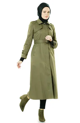 Produktbild von Damen Mantel Trenchcoat Jacke Khaki 48 Langmantel V-669