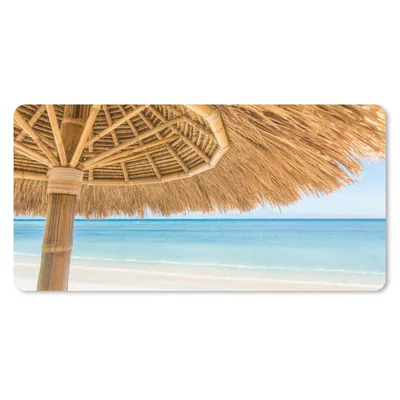 Produktbild von MuchoWow® Mauspad Mousepad Sonnenschirm - Strand - Meer - Tropisch 60x30 cm - Mousepads - Maus Mat - Pad - Mausunterlage - Nachhaltig