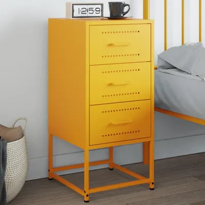 Immagine prodotto di vidaXL Comodino giallo senape 36x39x78 cm acciaio