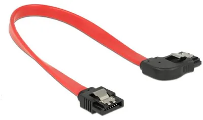 Productafbeelding van DELOCK 83967, 0,2 meter, SATA 7-polig, SATA 7-polig, mannelijk/mannelijk, zwart, rood, rechte kabel