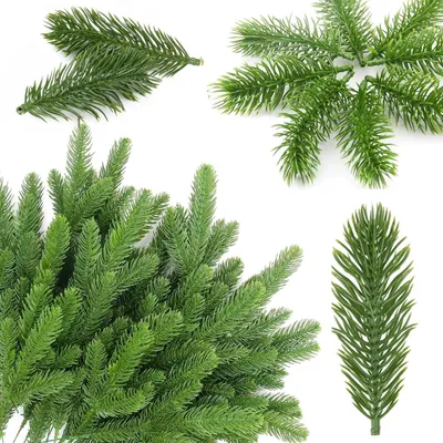 Produktbild von 50 künstliche Kiefernzweige à 10 cm für Adventskränze, Weihnachtsdekorationen, Bastelprojekte, Girlanden, Tischdekorationen und Christbaumschmuck