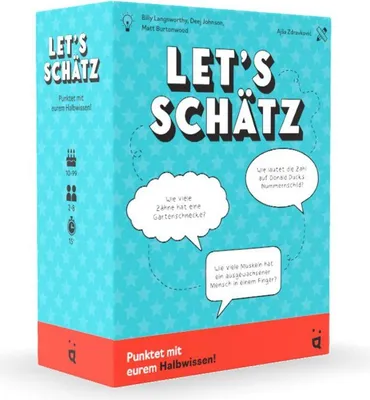 Produktbild von HELVETIQ, Let's Schätz, Schätzspiel, Spannendes Party Kartenspiel, Ordne Antworten in aufsteigender Reihenfolge, Für 2–8 Spieler ab 10 Jahren