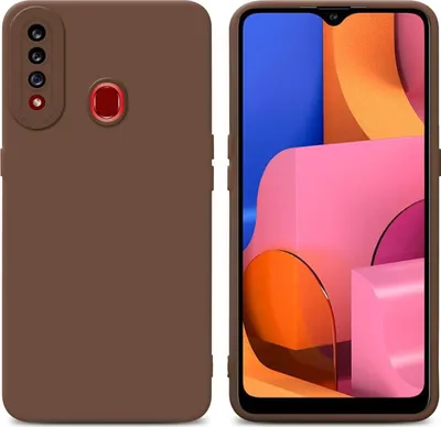 Produktbild von Cadorabo Hülle für Samsung Galaxy A20s Schutz Hülle in Braun TPU Silikon Etui Case Handyhülle