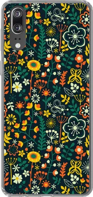 Produktbild von MuchoWow® Handyhülle Schutzhülle Hülle für Telefoonhoesje Huawei P20 Mädchen - Schmetterling - Pflanzen - Muster - Mädchen - Kinder - Mädchen Silikon Softcase Handy Hülle - Hardcover