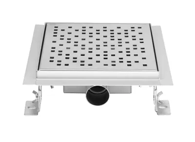 Obrázek produktu pro Bc-elec - Q15-20 Sprchový žlábek z nerezové oceli, čtvercový, 20 cm, sprchový odtok, výškově nastavitelný 63-83 mm