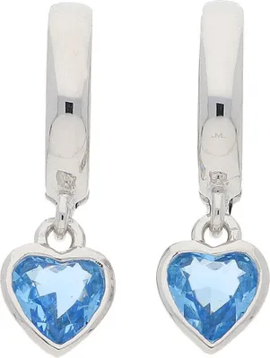 Produktbild von JuwelmaLux Kinder Creolen Herz 925 Silber hellblau Zirkonia JL10-06-2452