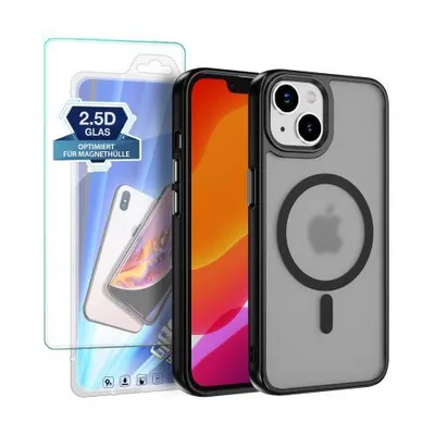 Produktbild von Armor-Magnethülle für Apple iPhone Serie - Farbe: Schwarz - Modellkompatibilität: Für Apple iPhone 14 - Displayglas: Mit 9H Displayglas