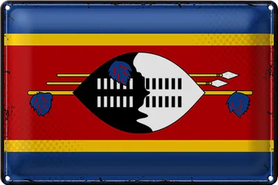 Produktbild von Blechschild Flagge Swasiland 30x20cm Retro Flag Eswatini