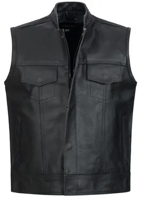 Produktbild von PAULGOS Lederweste Biker Kutte Clubweste Chopper Weste 100% Echtleder - BW4