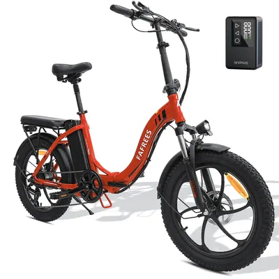 Produktbild von 20 Zoll Elektrofahrrad Klapprad mit MINI Elektrische Luftpumpe Mountainbikes für Erwachsene 15E Klappfahrrad Faltrad Farbe:Rot E Bike, E-Bike Klapprad