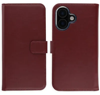 Zdjęcie produktu dla Etui Selencia z prawdziwej skóry na telefon Apple iPhone 16 – kolor bordowy