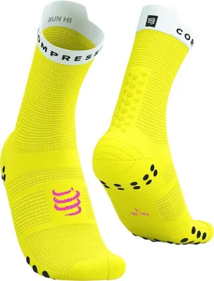 Produktbild von Compressport Pro Racing V4.0 Run High Safety Yellow/White/Black/Neon Pink T1 Laufsocken