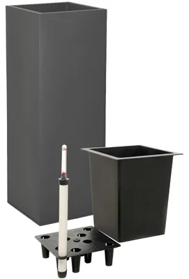 Produktbild von VIVANNO Pflanzkübel Zink BLOCK Säule, Anthrazit matt - 40x40x100 cm
