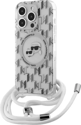 Produktbild von Karl Lagerfeld KLHMP15XHCKCKLCT iPhone 15 Pro Max 6.7" transparent hardcase IML Crossbody Monogram Karl & Choupette Head MagSafe Schutzhülle