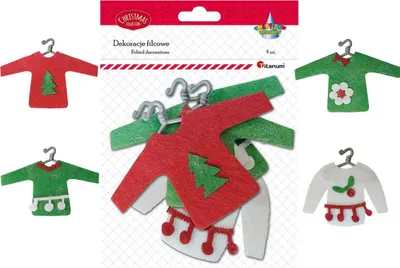 Produktbild von Filzdekoration Weihnachtspullis 4 Stück Titanum