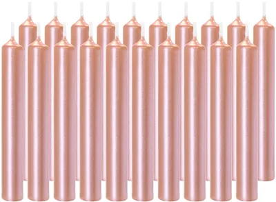 Produktbild von BRUBAKER Geburtstagskerzen 9,5 cm - kleine Spitzkerzen für Geburtstag - Dekokerzen Partydekoration - Stabkerzen Leuchterkerzen, Roségold, 200 Kerzen