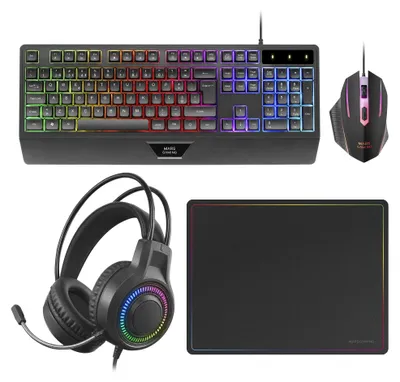 Produktbild von Mars Gaming MCP124PRO, Kabelgebunden, USB, Membran Key Switch, QWERTY, RGB-LED, Schwarz