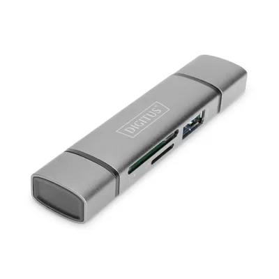 Produktbild von DIGITUS Dual Kartenleser USB-C  / USB 3.0        DA-70886