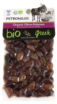 Produktbild von ELLIE 14550 Organic Kalamata Oliven 250g vakuumverpackt PETROMILOS von Kreta